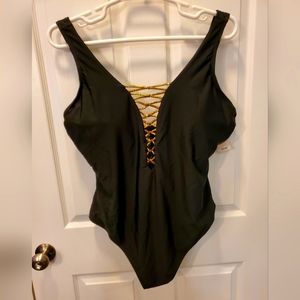 Women's one piece swimsuit.
